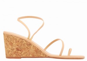 Ancient Greek Sandals Chora Mid Sleehak Sandalen Dames Beige | MIK525TX