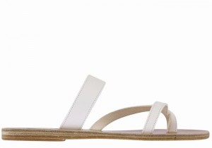 Ancient Greek Sandals Daphnae Leather Schuifsandalen Dames Wit | BRJ3964MG