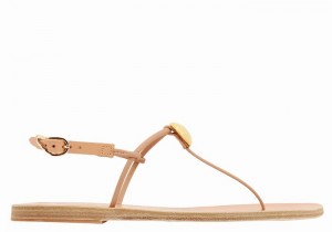 Ancient Greek Sandals Dimitra Flip Flop Achterband Sandalen Dames Beige | ASD533BS