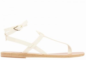 Ancient Greek Sandals Estia Leather Sandalen Met Enkelbandje Dames Wit | XMP2023BF