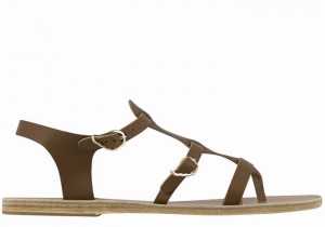 Ancient Greek Sandals Grace Kelly Leather Casual Sandalen Dames Donkerbruin | MPH943ML