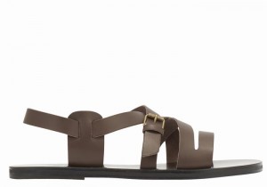 Ancient Greek Sandals Hercules Leather Casual Sandalen Heren Chocola | MDX4619DA