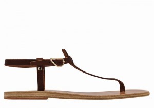 Ancient Greek Sandals Lito Flip Flop Leather Achterband Sandalen Dames Koffie | HJV585UZ