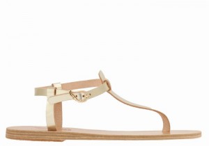 Ancient Greek Sandals Lito Flip Flop Leather Achterband Sandalen Dames Goud Wit | BCR680YF