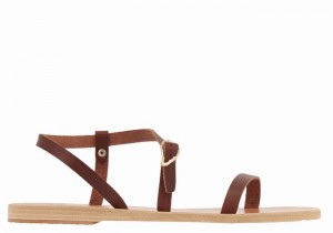 Ancient Greek Sandals Niove Leather Achterband Sandalen Dames Koffie | ANN7673DQ