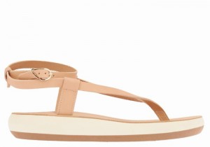 Ancient Greek Sandals Salomi Comfort Sandalen Met Enkelbandje Dames Beige | EMU2454FL