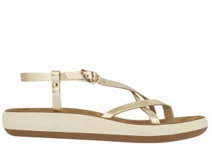 Ancient Greek Sandals Semele Comfort Achterband Sandalen Dames Goud Wit | VZT659ZE