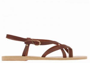 Ancient Greek Sandals Semele Leather Achterband Sandalen Dames Koffie | IGK166FU