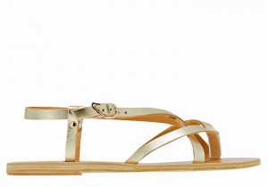 Ancient Greek Sandals Semele Leather Achterband Sandalen Dames Goud Wit | VPA4338RX