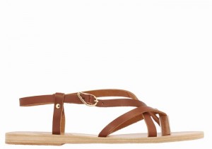 Ancient Greek Sandals Semele Leather Achterband Sandalen Dames Donkerbruin | NTD637JN