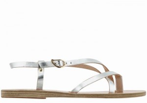 Ancient Greek Sandals Semele Leather Achterband Sandalen Dames Zilver | XCF1114NN