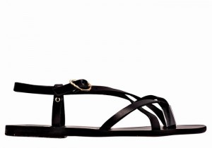 Ancient Greek Sandals Semele Leather Achterband Sandalen Dames Zwart | LIQ993TS