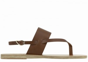 Ancient Greek Sandals Zoe Flip Flop Leather Achterband Sandalen Dames Donkerbruin | UJN2459MR