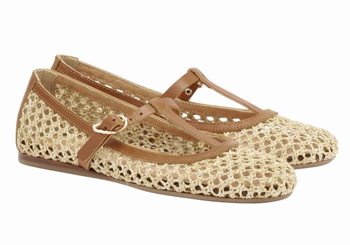 Ancient Greek Sandals Aerati Ballerina Schoenen Dames Beige Bruin | LFU6353IO