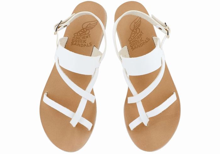 Ancient Greek Sandals Alethea Leather Achterband Sandalen Dames Wit | GUN4893EU