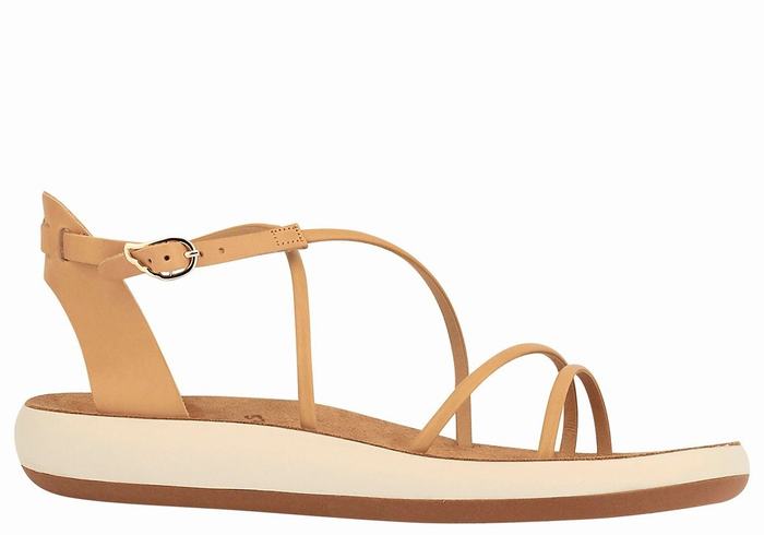 Ancient Greek Sandals Anastasia Comfort Sandalen Met Enkelbandje Dames Beige | OLE9995ZV