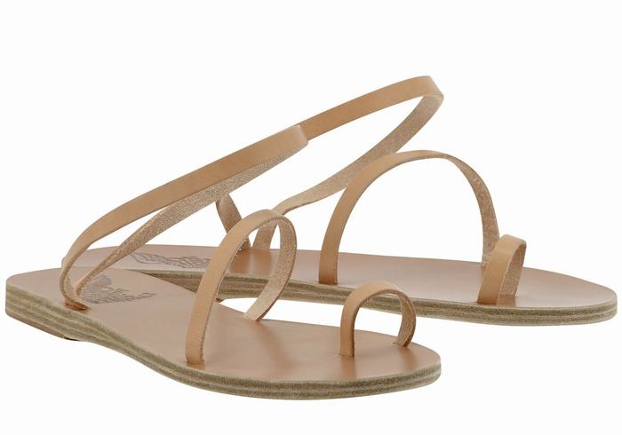 Ancient Greek Sandals Apli Eleftheria Leather Teenpaal Sandalen Dames Beige | EJD5330MD