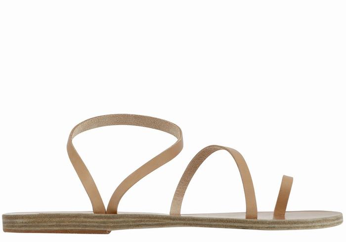 Ancient Greek Sandals Apli Eleftheria Leather Teenpaal Sandalen Dames Beige | EJD5330MD