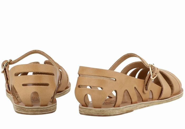 Ancient Greek Sandals Apollonia Leather Vissers Sandalen Dames Beige | OWP10017TC