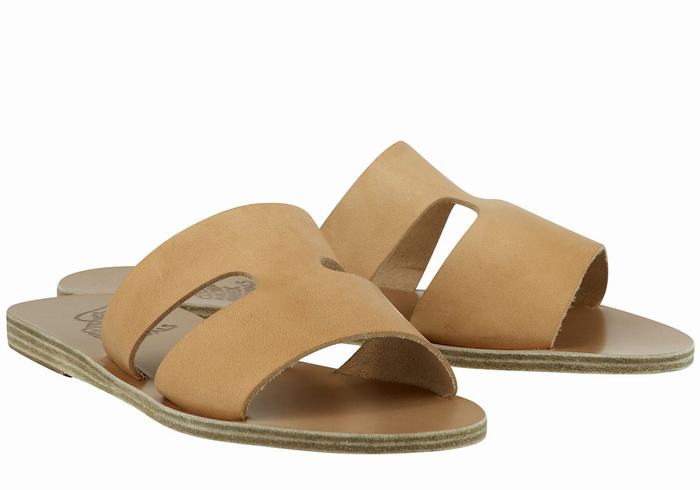 Ancient Greek Sandals Apteros Schuifsandalen Dames Beige | AUA3327DP