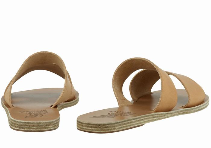 Ancient Greek Sandals Apteros Schuifsandalen Dames Beige | AUA3327DP