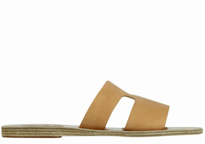 Ancient Greek Sandals Apteros Schuifsandalen Dames Beige | AUA3327DP