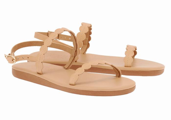 Ancient Greek Sandals Aroula Achterband Sandalen Dames Beige | TYU7583SV