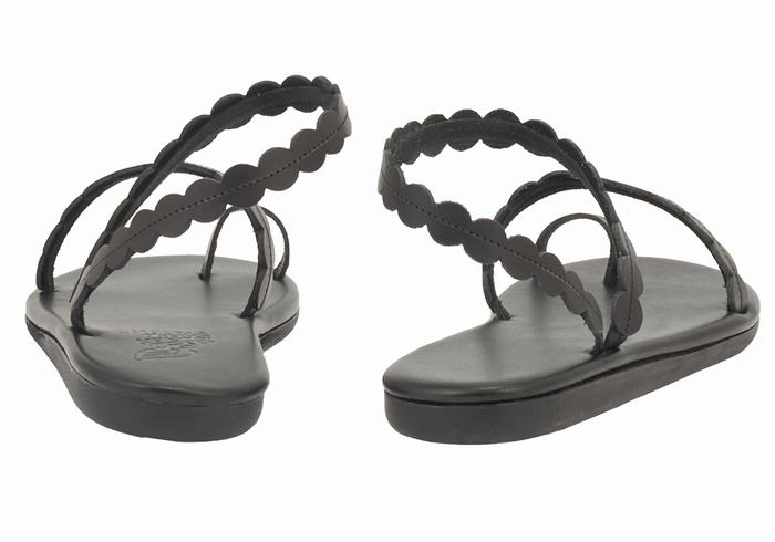 Ancient Greek Sandals Aura Teenpaal Sandalen Dames Zwart | GRO427MQ