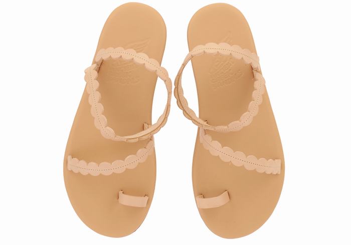 Ancient Greek Sandals Aura Teenpaal Sandalen Dames Beige | BTR3266ZT