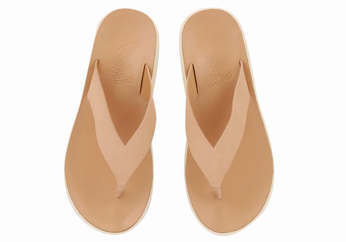 Ancient Greek Sandals Charys Comfort Teenslippers Dames Beige | UJR8781QJ