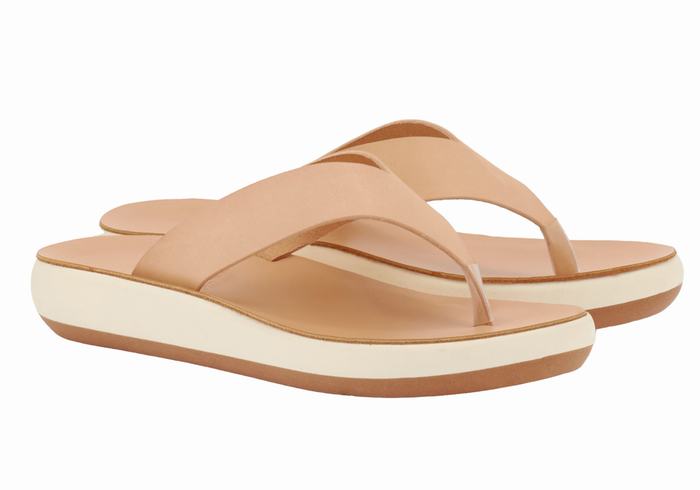 Ancient Greek Sandals Charys Comfort Teenslippers Dames Beige | UJR8781QJ