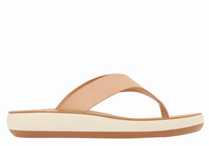 Ancient Greek Sandals Charys Comfort Teenslippers Dames Beige | UJR8781QJ