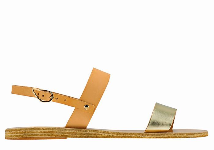 Ancient Greek Sandals Clio Achterband Sandalen Dames Beige Goud Wit | YSP1347PC