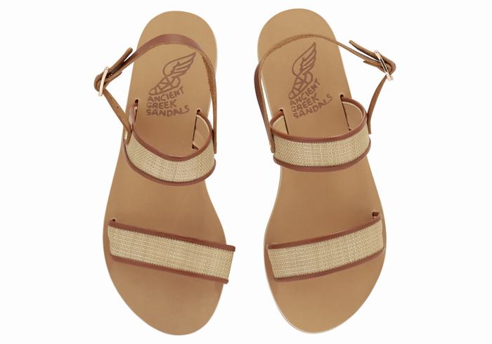 Ancient Greek Sandals Clio Casual Sandalen Dames Beige Bruin | CMT8810GR