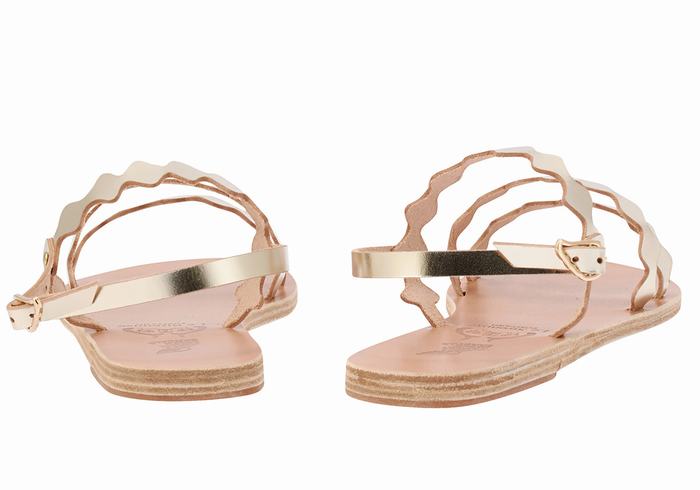 Ancient Greek Sandals Clio Onda Achterband Sandalen Dames Goud Wit | XEB8290KL