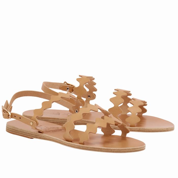 Ancient Greek Sandals Clio Onda Achterband Sandalen Dames Beige | LLO5656EI