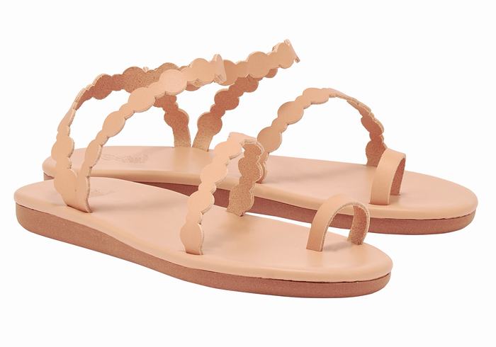 Ancient Greek Sandals Cronos Teenpaal Sandalen Dames Beige | XVP4333ZR