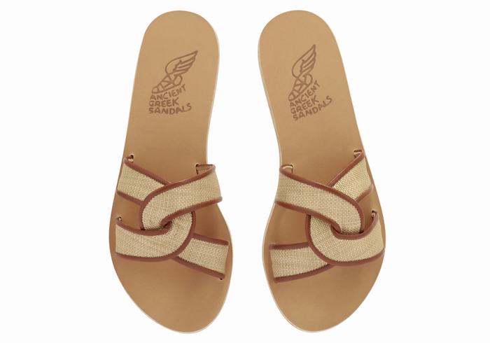 Ancient Greek Sandals Desmos Schuifsandalen Dames Beige Bruin | XVY898EI