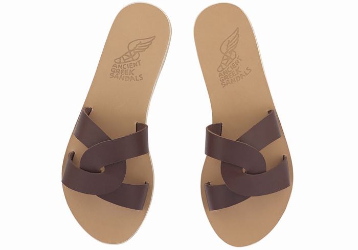 Ancient Greek Sandals Desmos Schuifsandalen Dames Koffie | HRU498XE