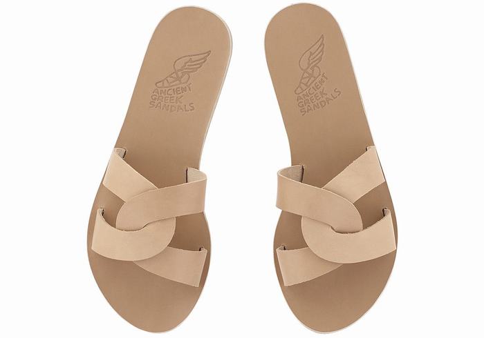 Ancient Greek Sandals Desmos Schuifsandalen Dames Beige | KPZ2141AQ