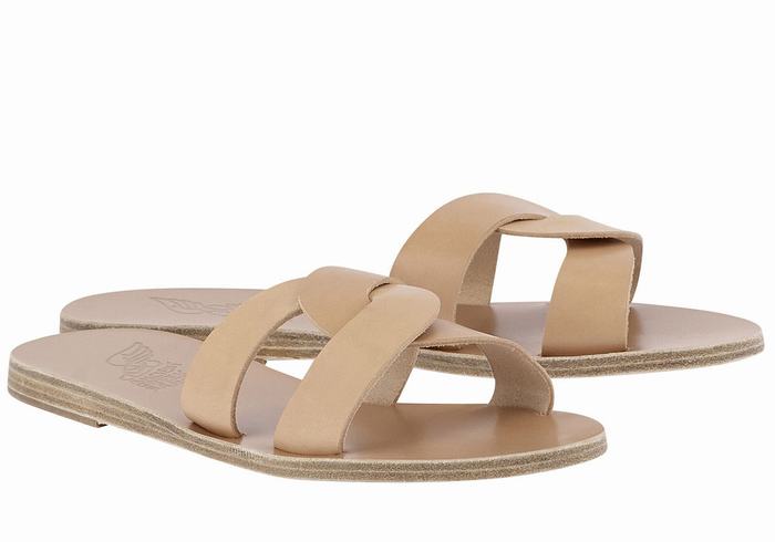 Ancient Greek Sandals Desmos Schuifsandalen Dames Beige | KPZ2141AQ