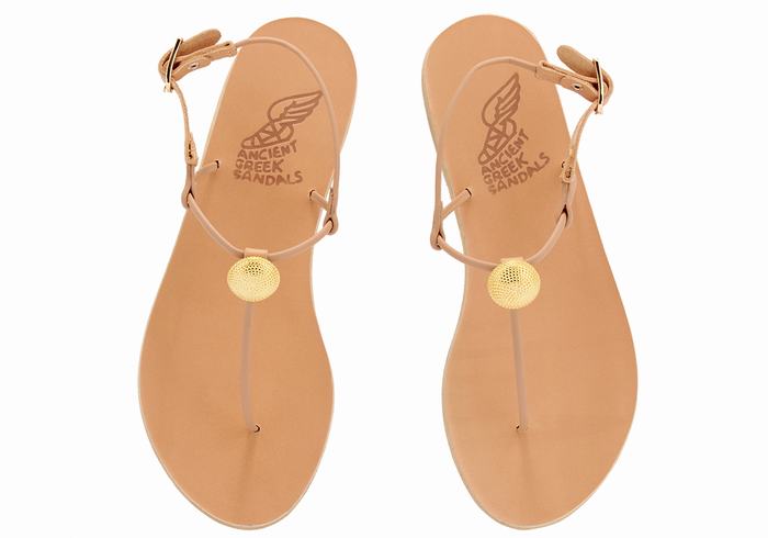 Ancient Greek Sandals Dimitra Flip Flop Achterband Sandalen Dames Beige | ASD533BS