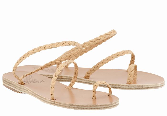 Ancient Greek Sandals Eleftheria Leather Gevlochten Sandalen Dames Beige | LDV6545OL