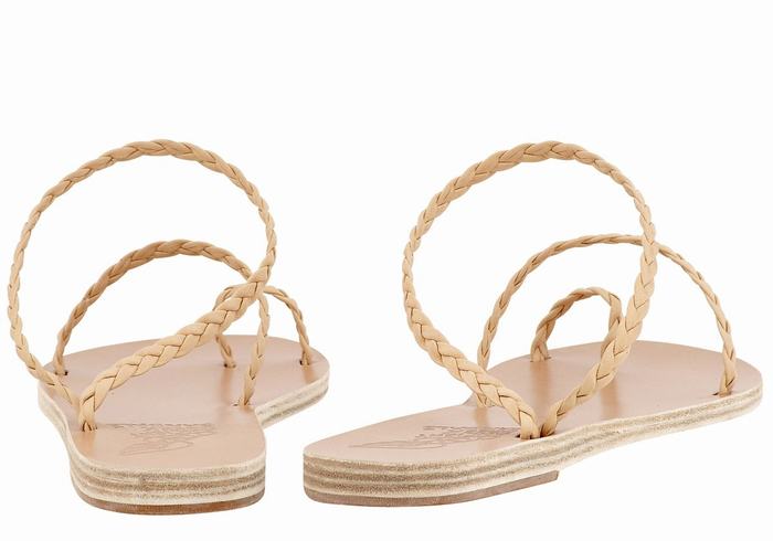 Ancient Greek Sandals Eleftheria Leather Gevlochten Sandalen Dames Beige | LDV6545OL