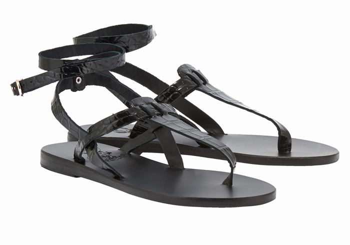 Ancient Greek Sandals Estia Sandalen Met Enkelbandje Dames Zwart | GAJ1469OF