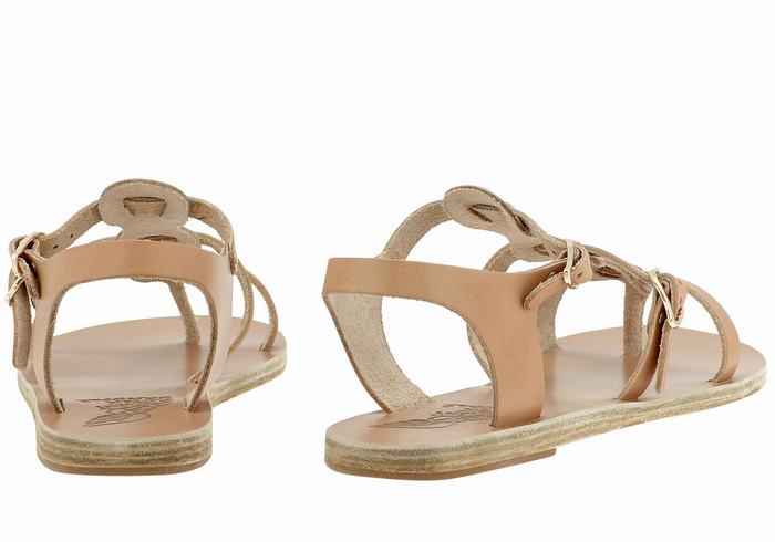 Ancient Greek Sandals Grace Kelly Leather Casual Sandalen Dames Beige | AYA1982ZA