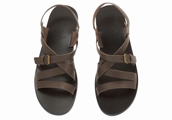 Ancient Greek Sandals Hercules Leather Casual Sandalen Heren Chocola | MDX4619DA