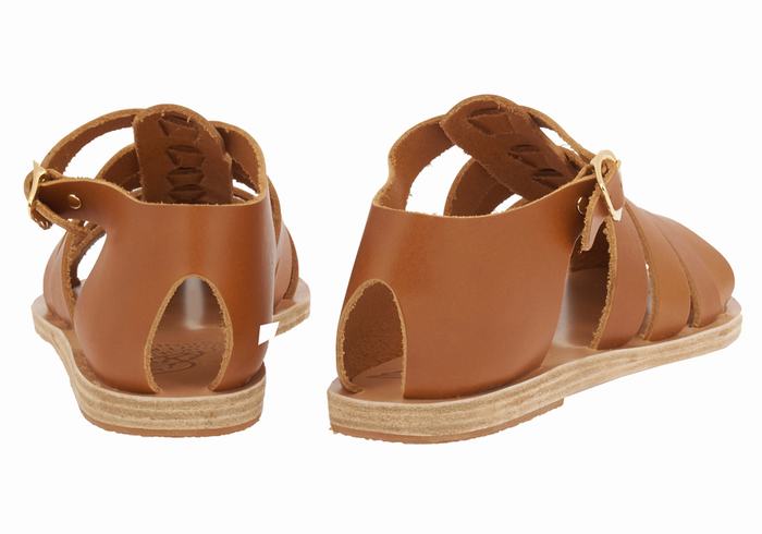 Ancient Greek Sandals Homeria Leather Vissers Sandalen Dames Donkerbruin | VCZ8720GO