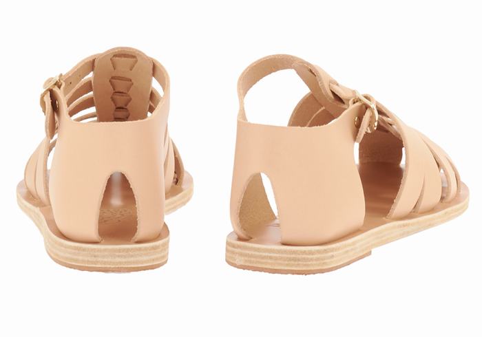 Ancient Greek Sandals Homeria Leather Vissers Sandalen Dames Beige | CPD9040JV