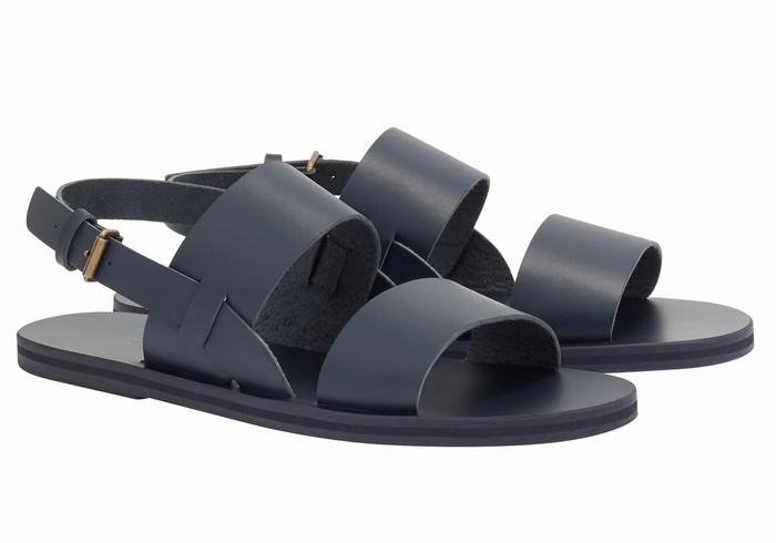 Ancient Greek Sandals Irodotos Leather Casual Sandalen Heren Donkerblauw | QRC9076IA